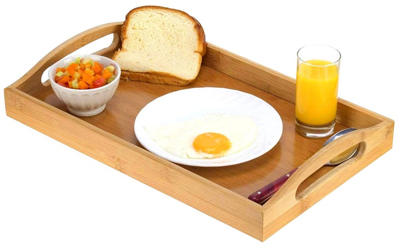 Home-it Tray with Large Handles - Bamboo Ottoman Tray, Great for Coffee Table, Couch, Tea, Bar, Breakfast, Dinner, or Any Food - Good for Parties or Bed for Eating (Home It) - Image 4